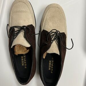 Hush Puppies Golf Shoes Womens Vintage Brown/Cream Suede Leather w Metal Cleats